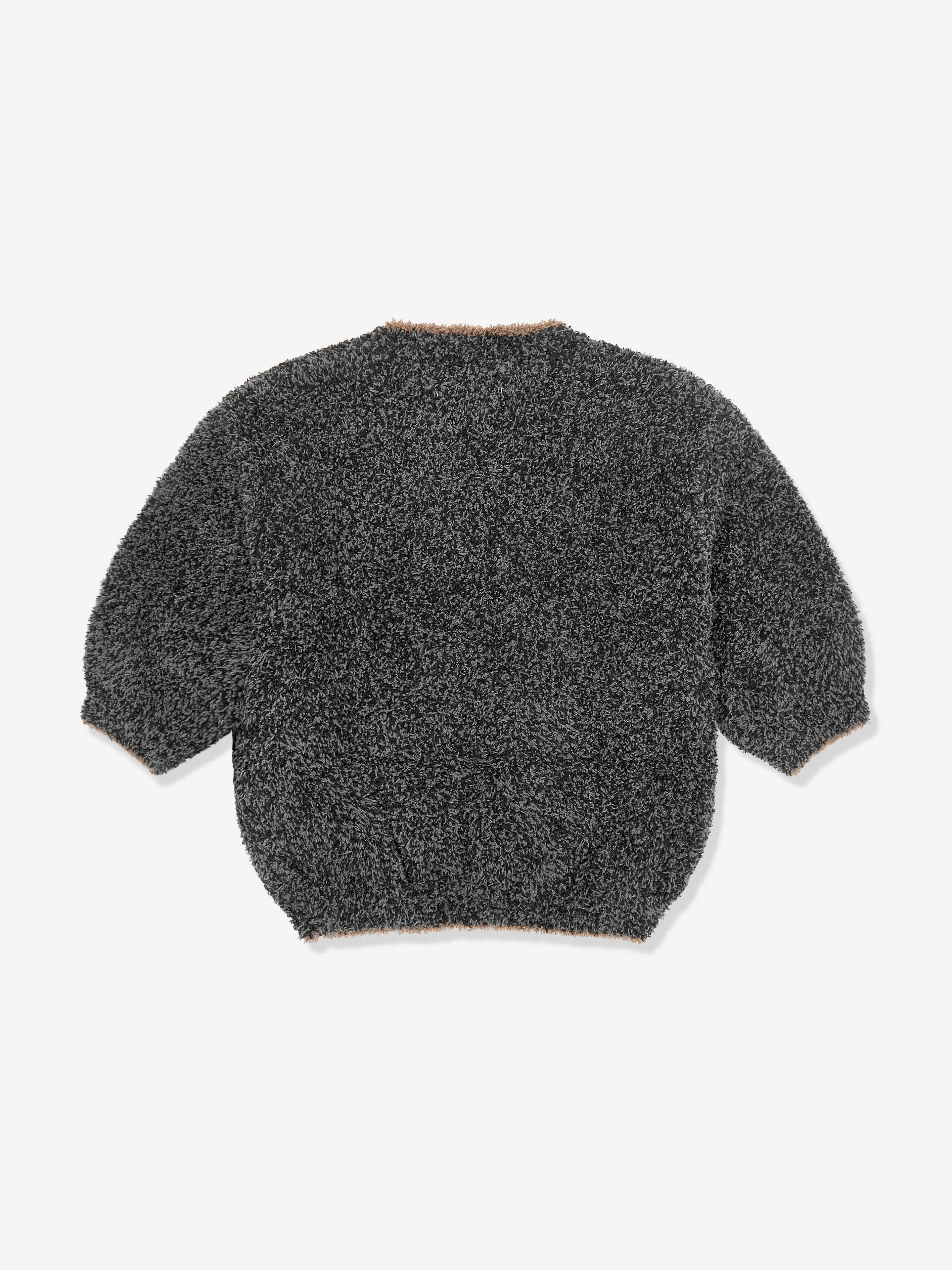 7AM Enfant Baby Fuzzy Boxy Sweater in Black