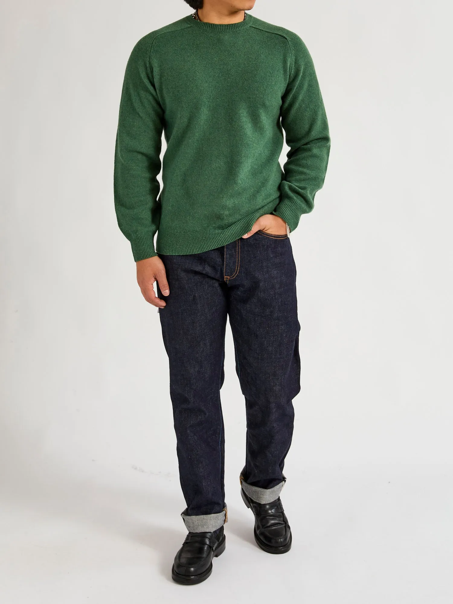 9G Crewneck Knit Sweater in Green