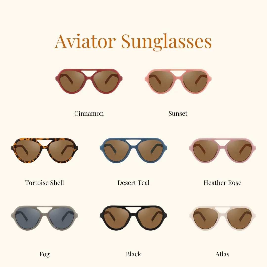 AVIATOR : SEMI-BENDABLE & POLARIZED SUNGLASSES | SUNSET