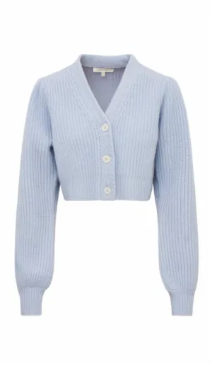 Avignon Crop Cardigan - Serene Sky [LoveShackFancy]