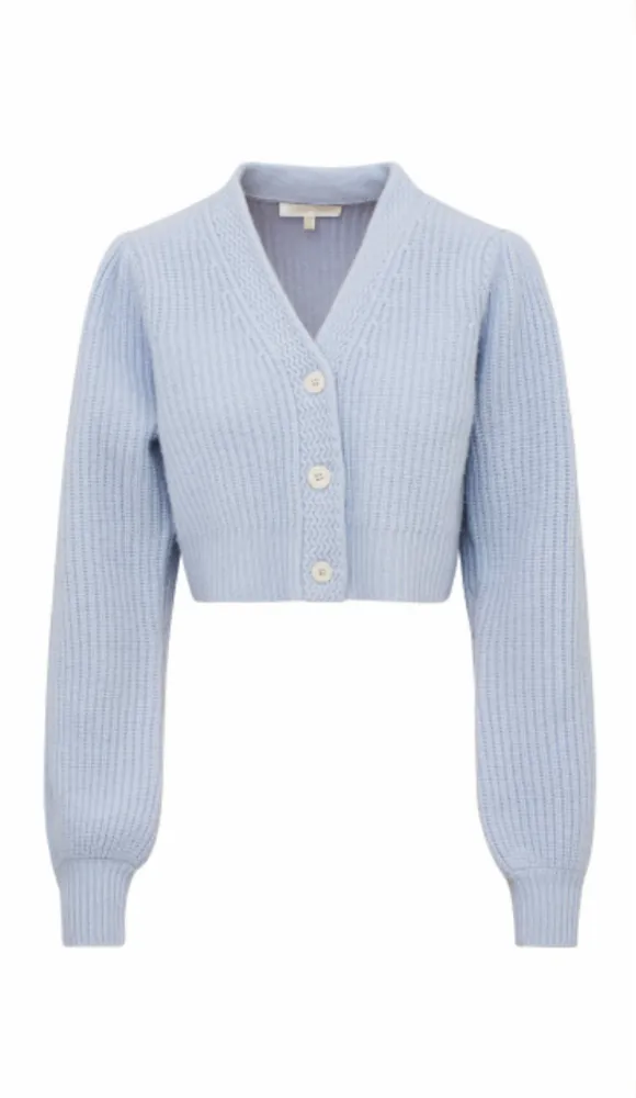 Avignon Crop Cardigan - Serene Sky [LoveShackFancy]