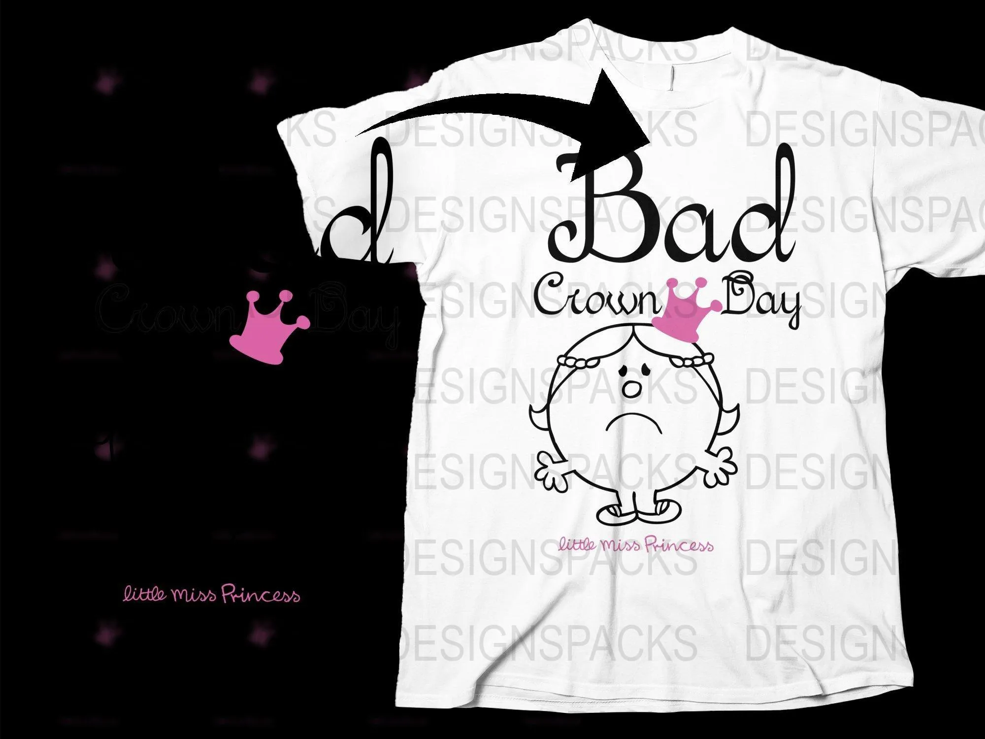 Bad Crown Day Little Miss Princess Png Digital Download