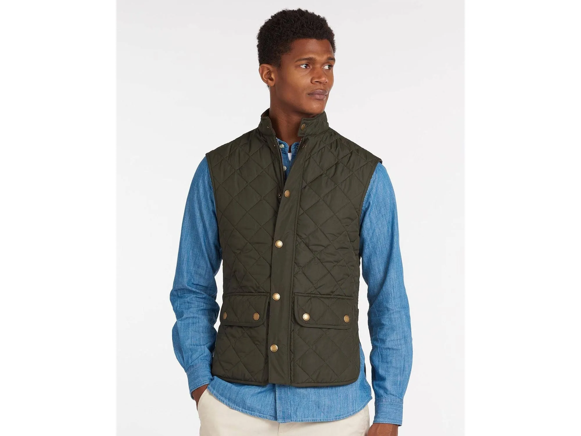 Barbour Lowerdale Gilet Quilted Lightweight Insulated Vest In Olive