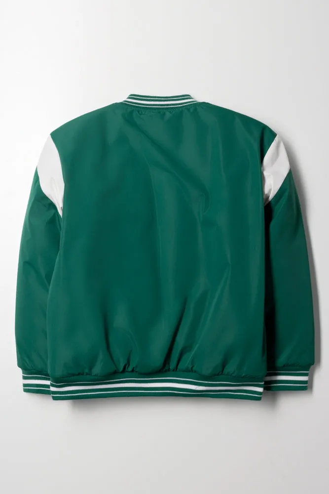 Baseball Jacket Green And White