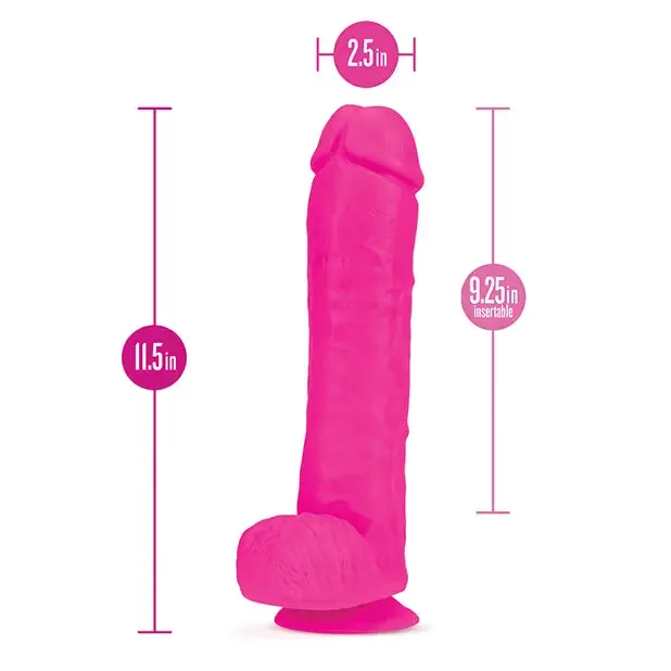 Blush Au Naturel Bold Big John 11 in. Posable Dual Density Dildo with Balls & Suction Cup Pink