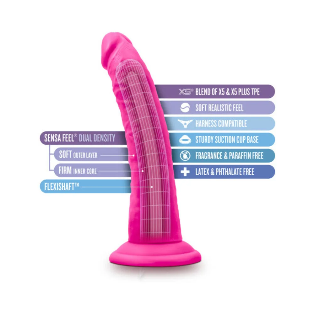 Blush Au Naturel Bold Jack 7 in. Posable Dual Density Dildo with Suction Cup Pink