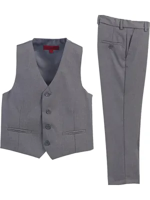 Boy's 2 Piece Set Vest Flat Front Dress Pants Outfit, Sizes 2T-20