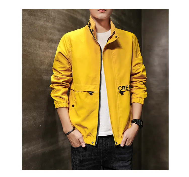 Cargo Jacket Student Stand Collar Trendy Tops Outerwear