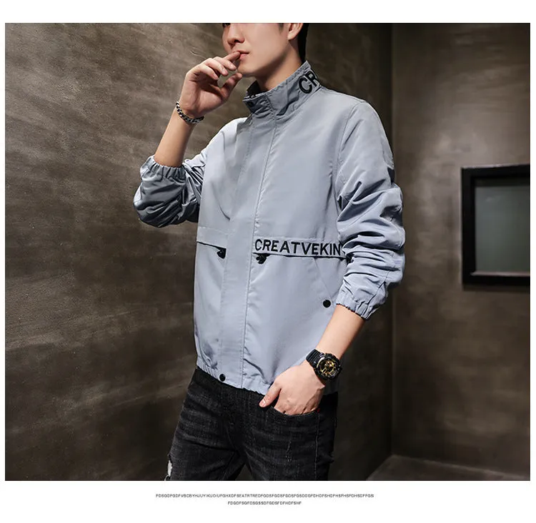 Cargo Jacket Student Stand Collar Trendy Tops Outerwear