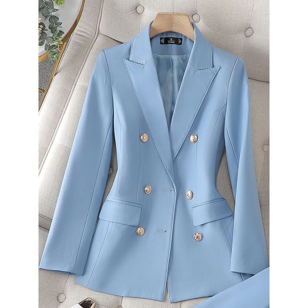 CAROLINE SUITS Women's Elegant Stylish Fashion Office Professional Solid Color Ivory White Blazer Jacket