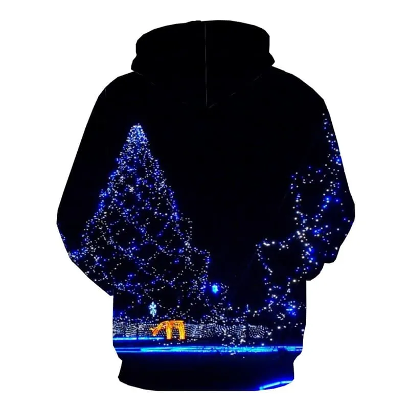 Christmas Hoodie Men Galaxy Hoody Anime Snow Hooded Casual Black Hoodie Print