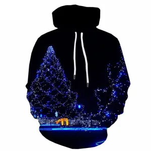 Christmas Hoodie Men Galaxy Hoody Anime Snow Hooded Casual Black Hoodie Print