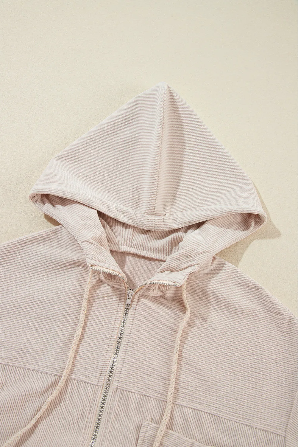 Corduroy Hooded Pocket Zip Up Jacket