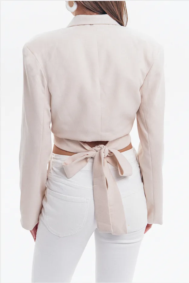 Cropped Wrap Blazer