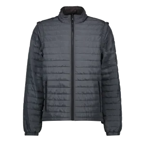 Everest Grey Men's Puffer Jacket Removable Arms