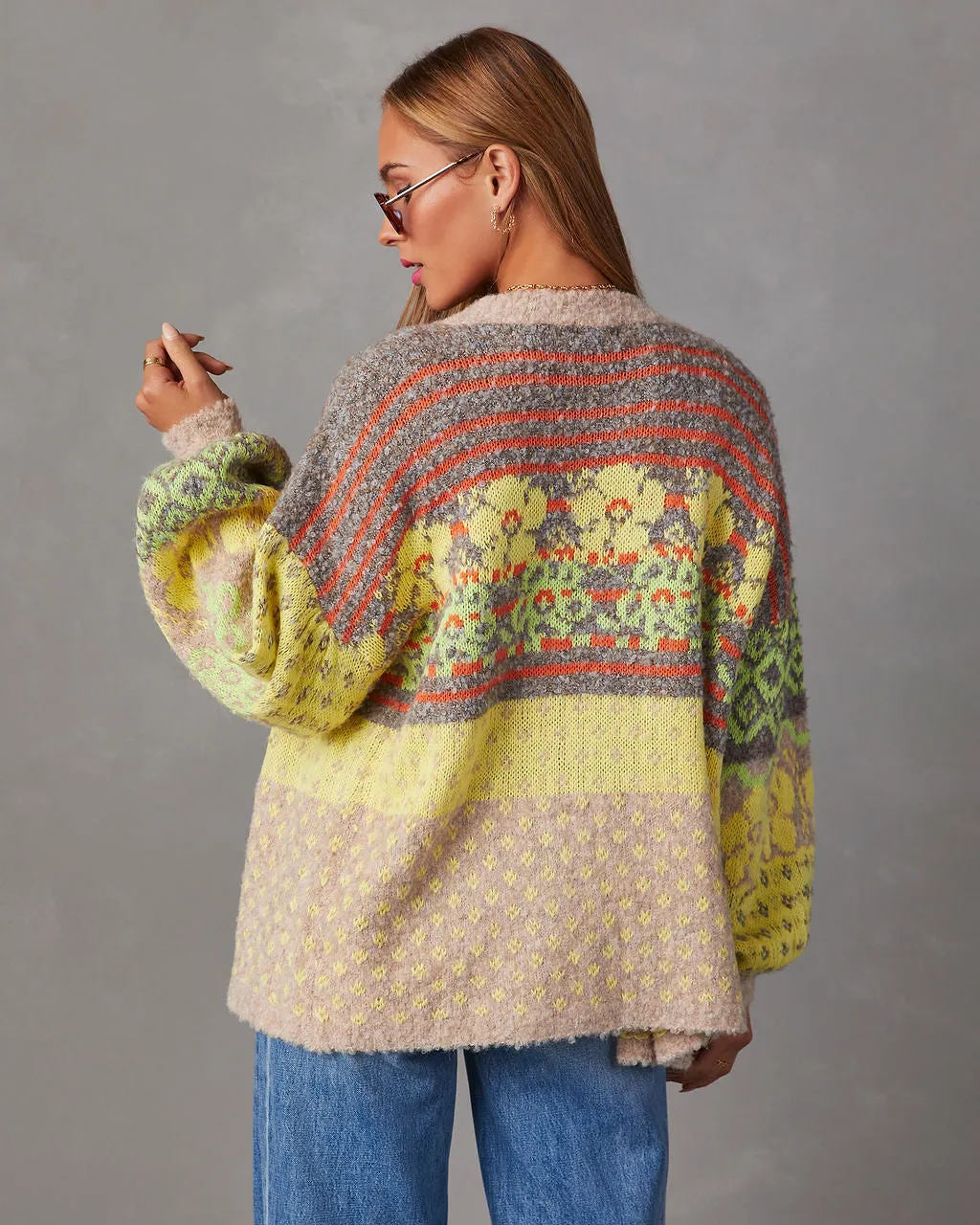 Ferrell Printed Open Front Cardigan