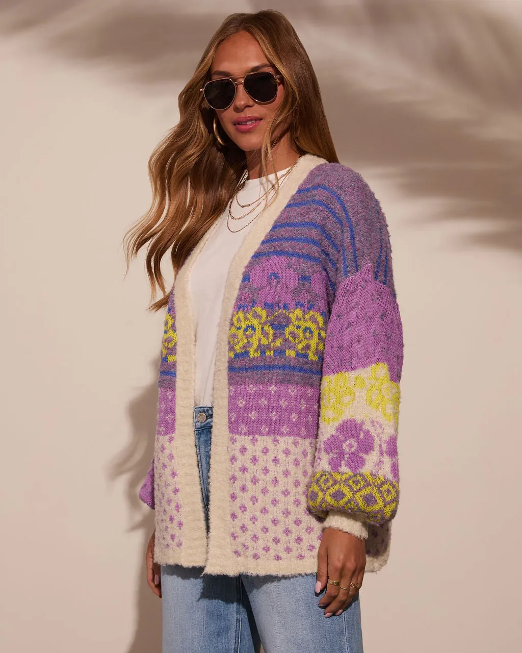 Ferrell Printed Open Front Cardigan