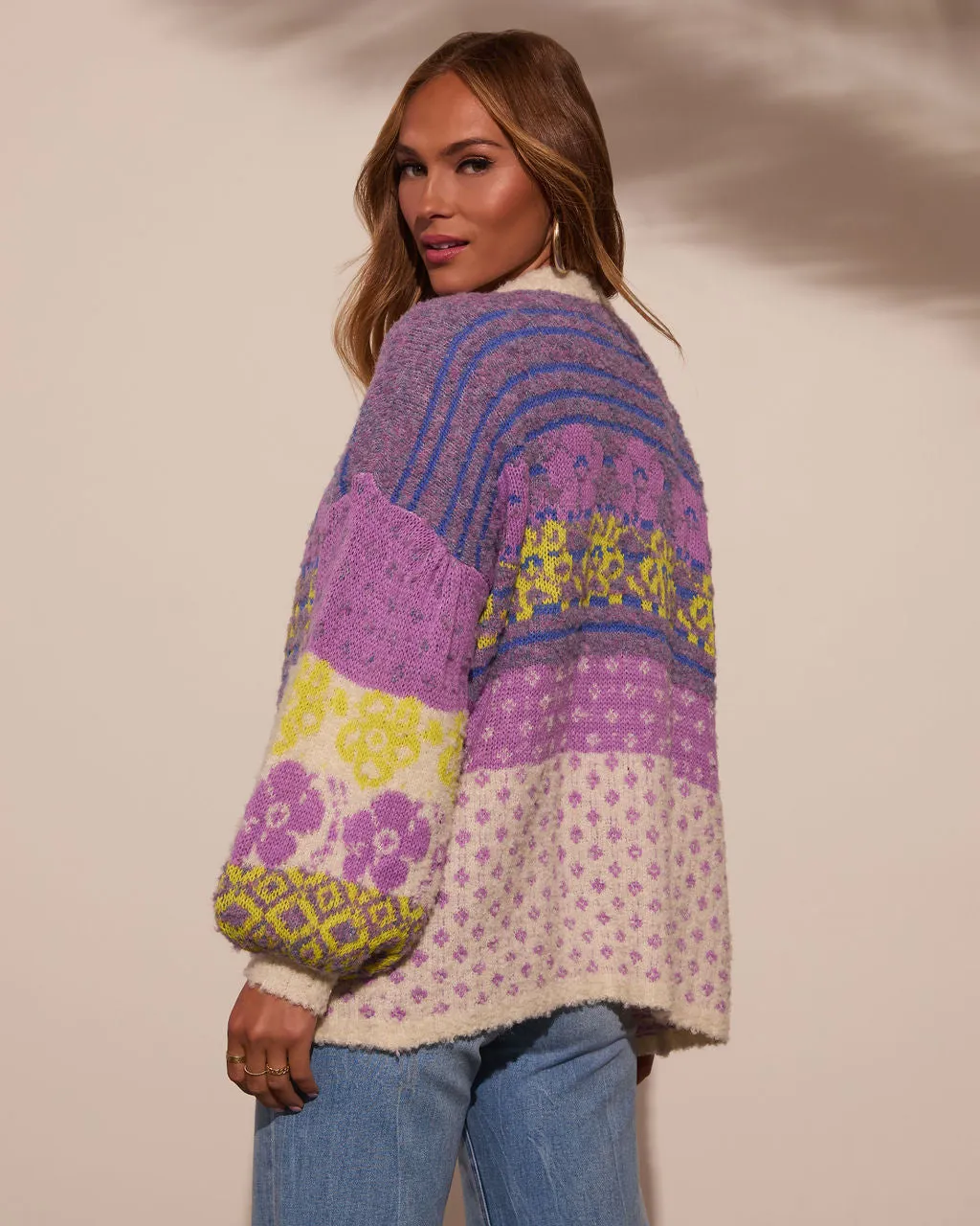 Ferrell Printed Open Front Cardigan