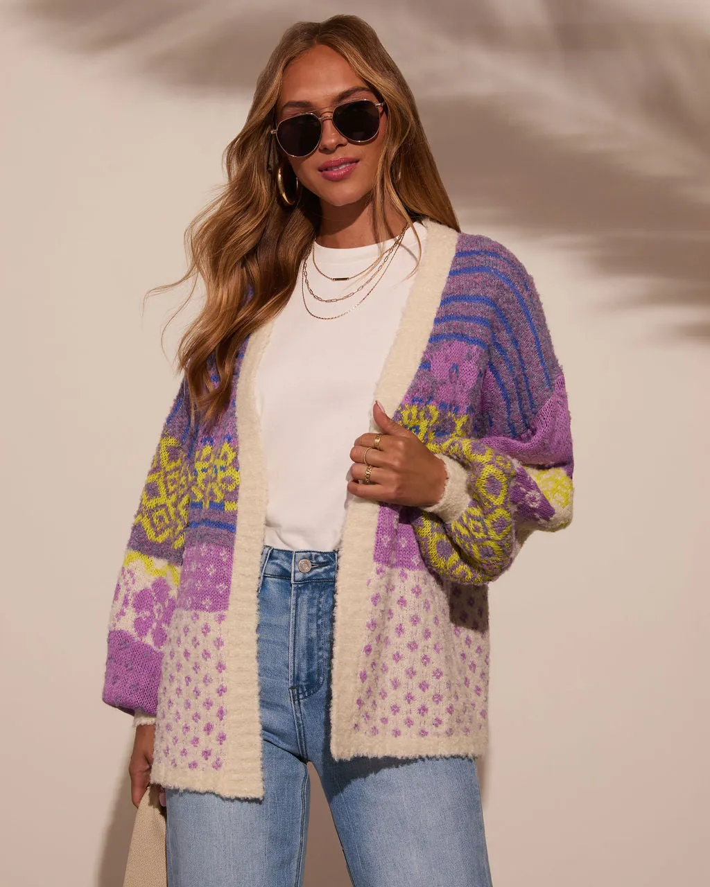 Ferrell Printed Open Front Cardigan