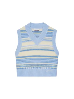 Ganni Soft Wool Stripe Vest