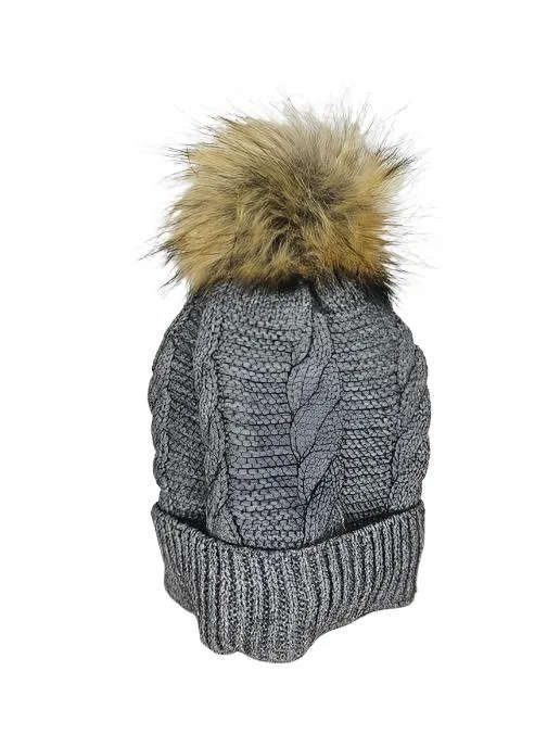 Hat  Multiple Colors  Fleece Lined With Pom pom - Toboggan