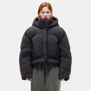 Hooded Puffer Coat in Black