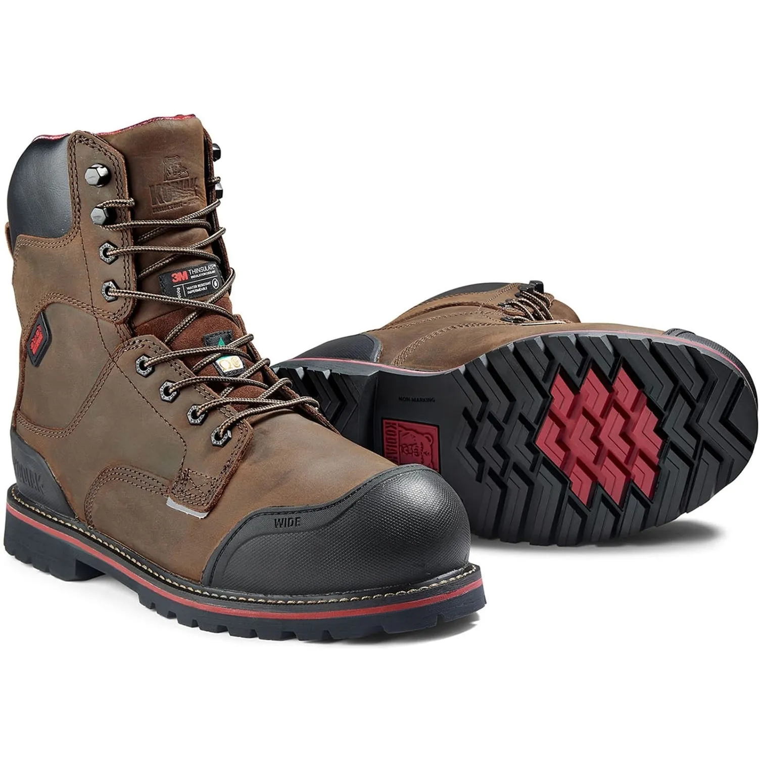 Kodiak Men's Widebody Warm 8" Comp Toe WP Work Boot -Brown- 8353DB