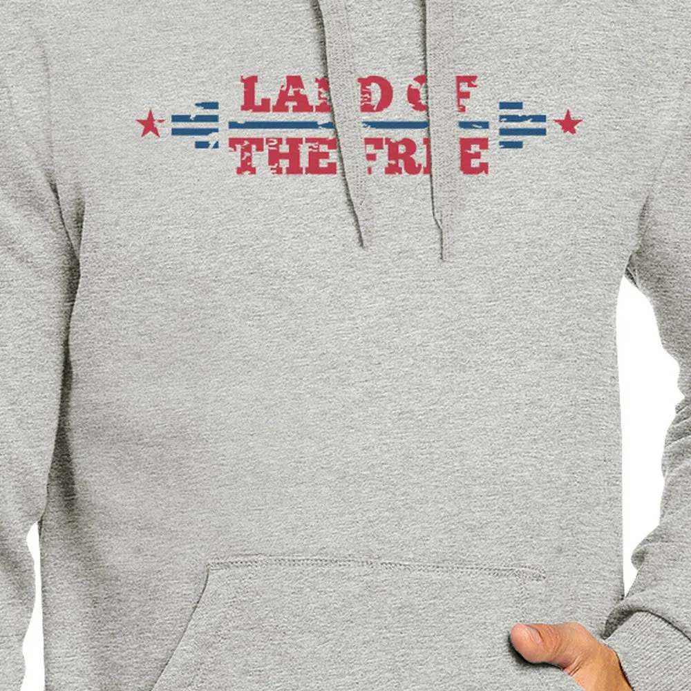 Land Of The Free Unisex Graphic Hoodie Gray Crewneck Pullover Gift