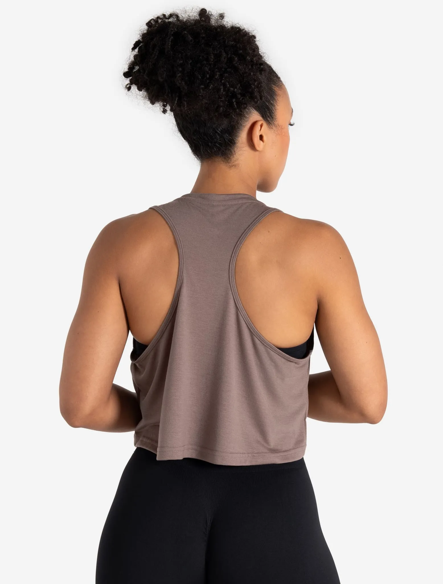 Lightweight Crop Gym Tank - Neutral Brown