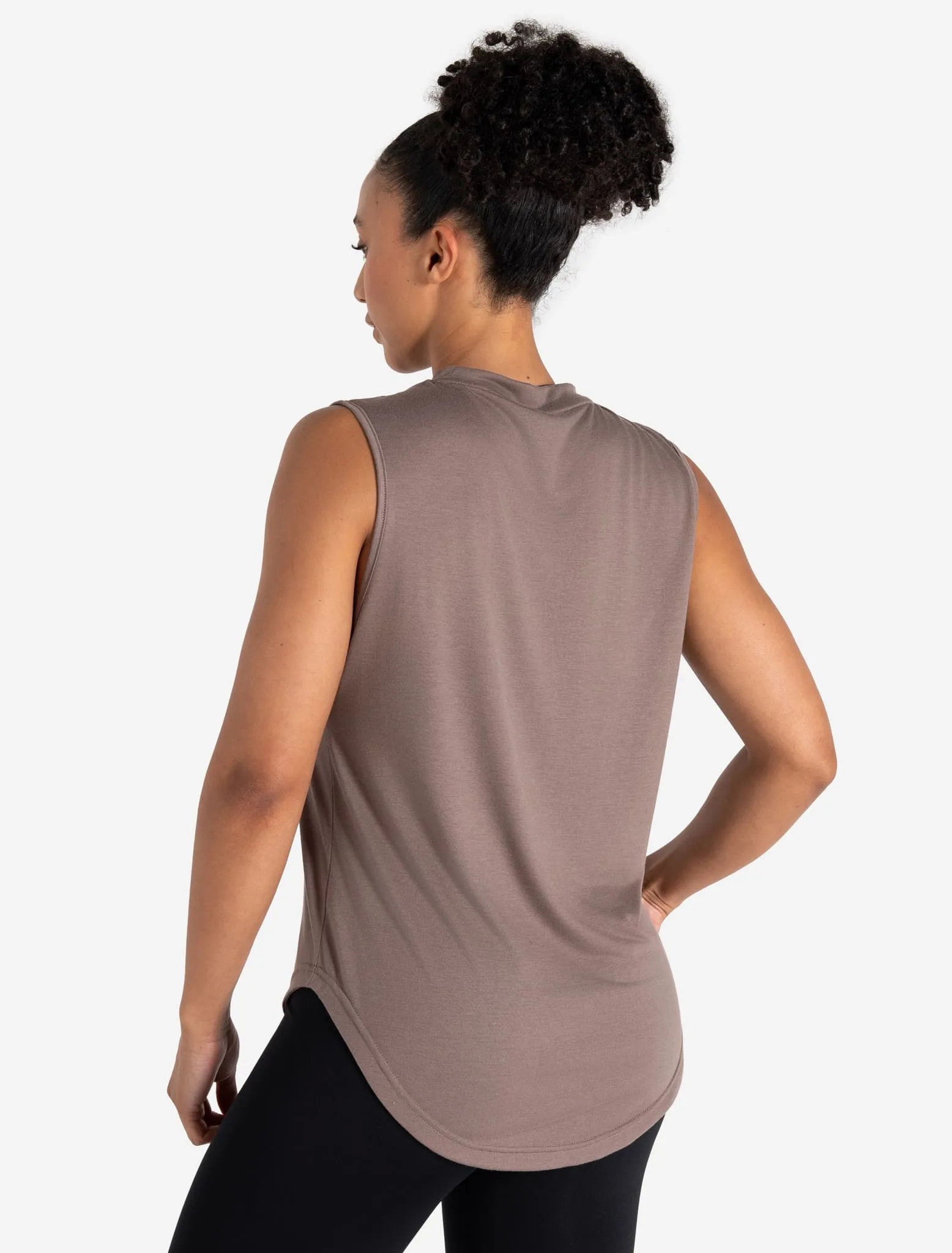 Lightweight Oversized Gym Tank - Neutral Brown