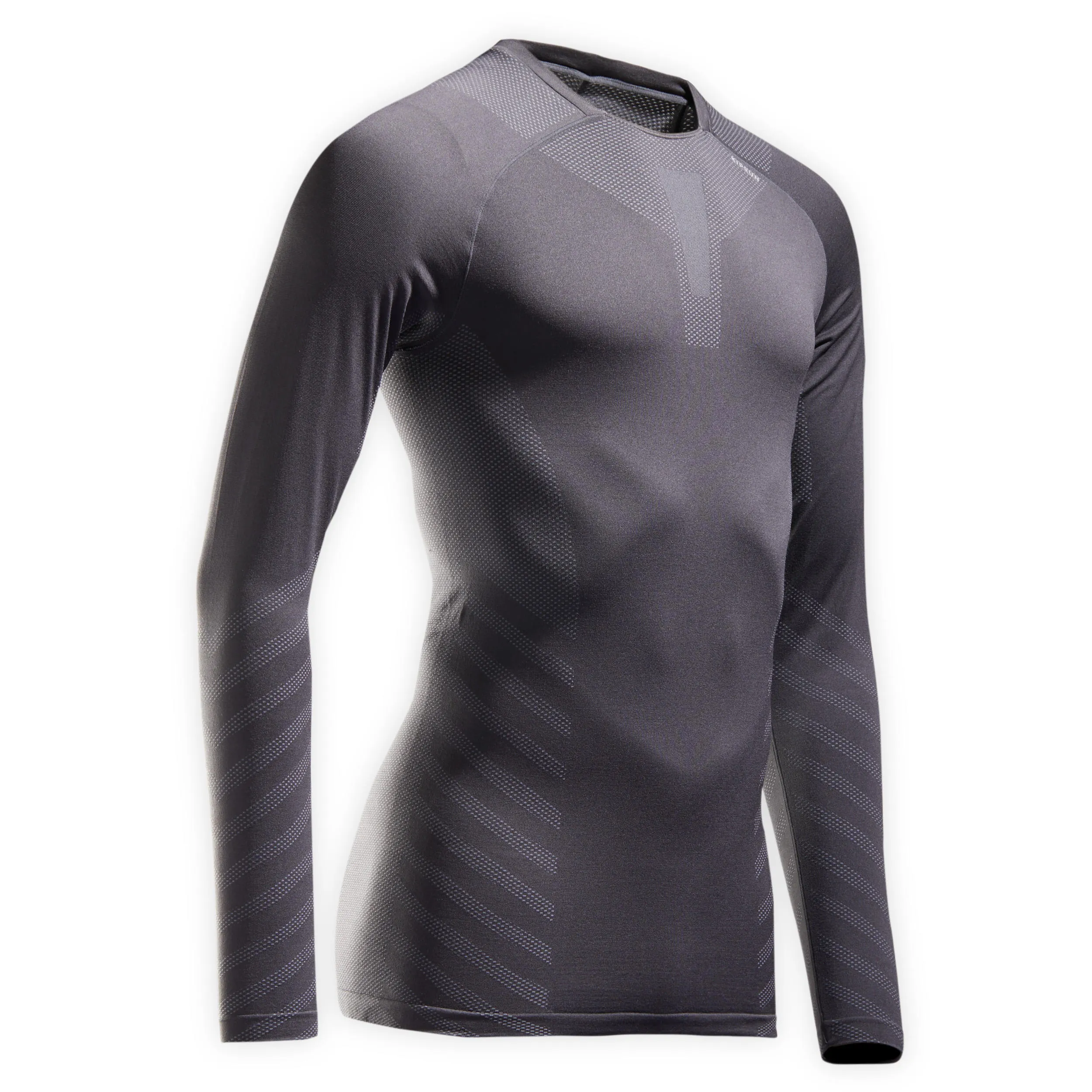 Long Sleeve Running T-Shirt Breathable Winter Kiprun Skincare Men's Gray charcoal grey/asphalt gray