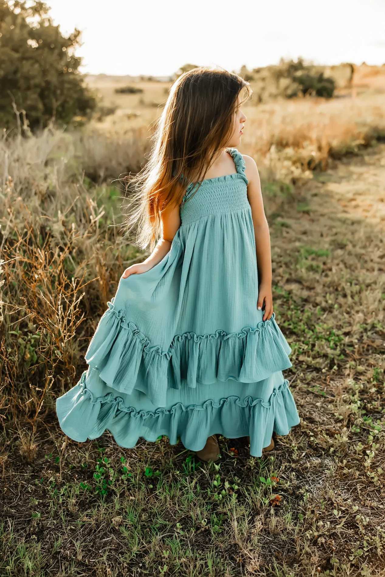 Macy Dress (soft teal muslin)