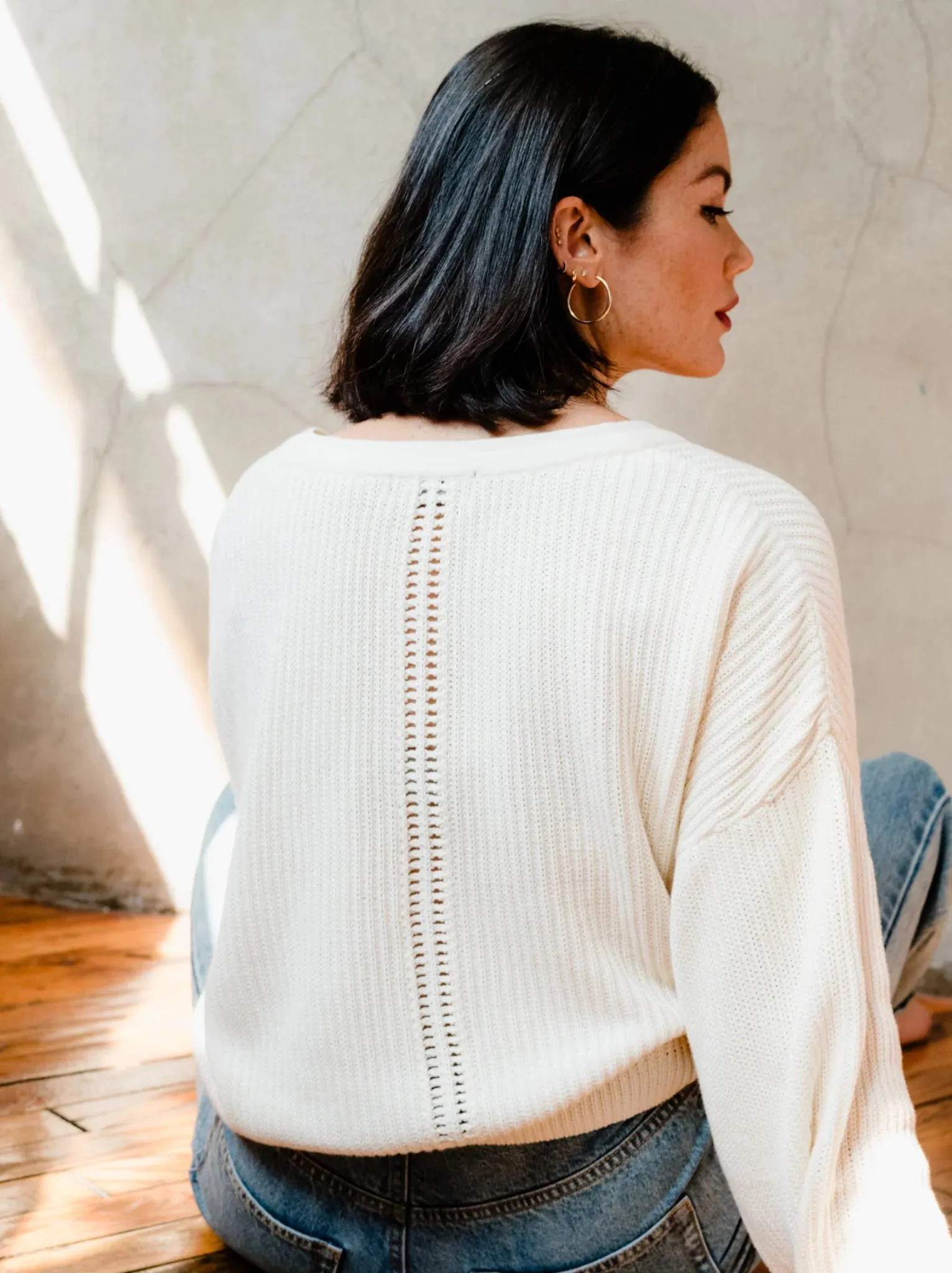 Marlene Cropped Cardigan - Antique White