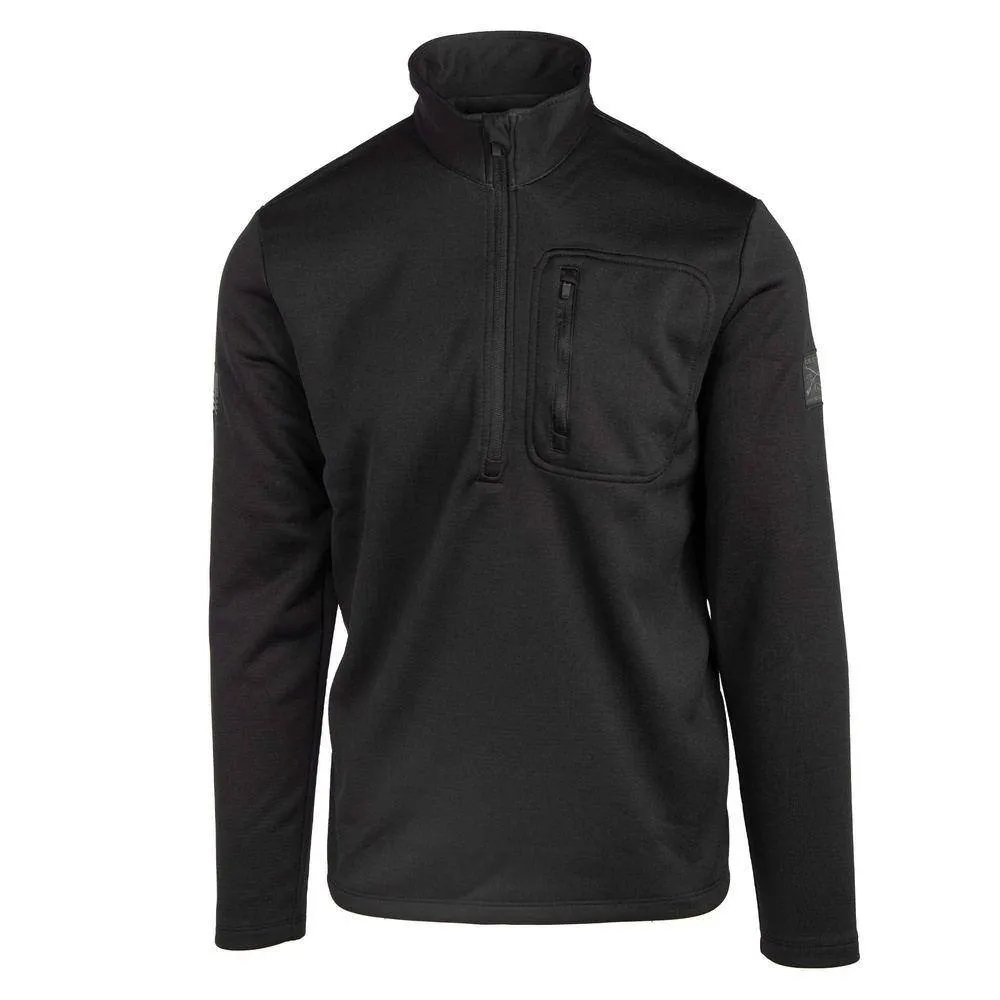 Men's 1/2 Zip Waffle Top - Black