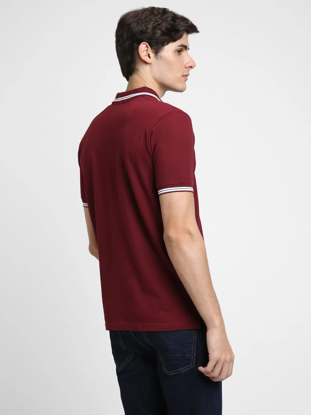 Men's Polo Regular Fit Solid Maroon T-shirt