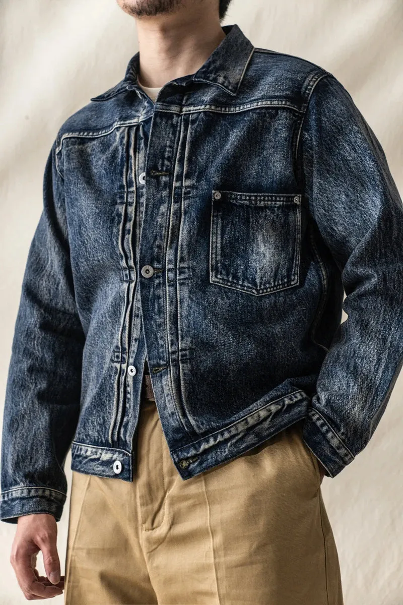 Men's Type I Denim Jacket - Washed Distressed Cowboy Western Style