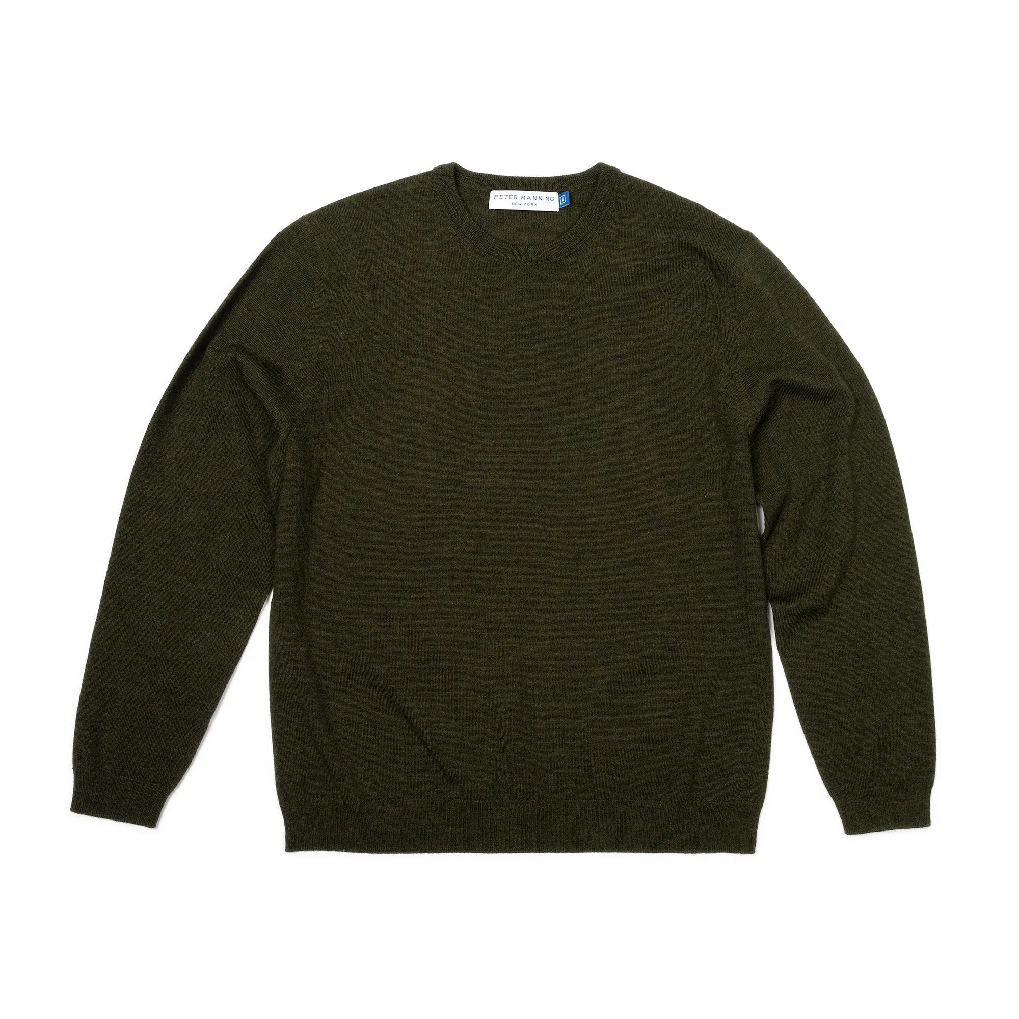 Merino Wool Sweaters Crew Neck - Olive