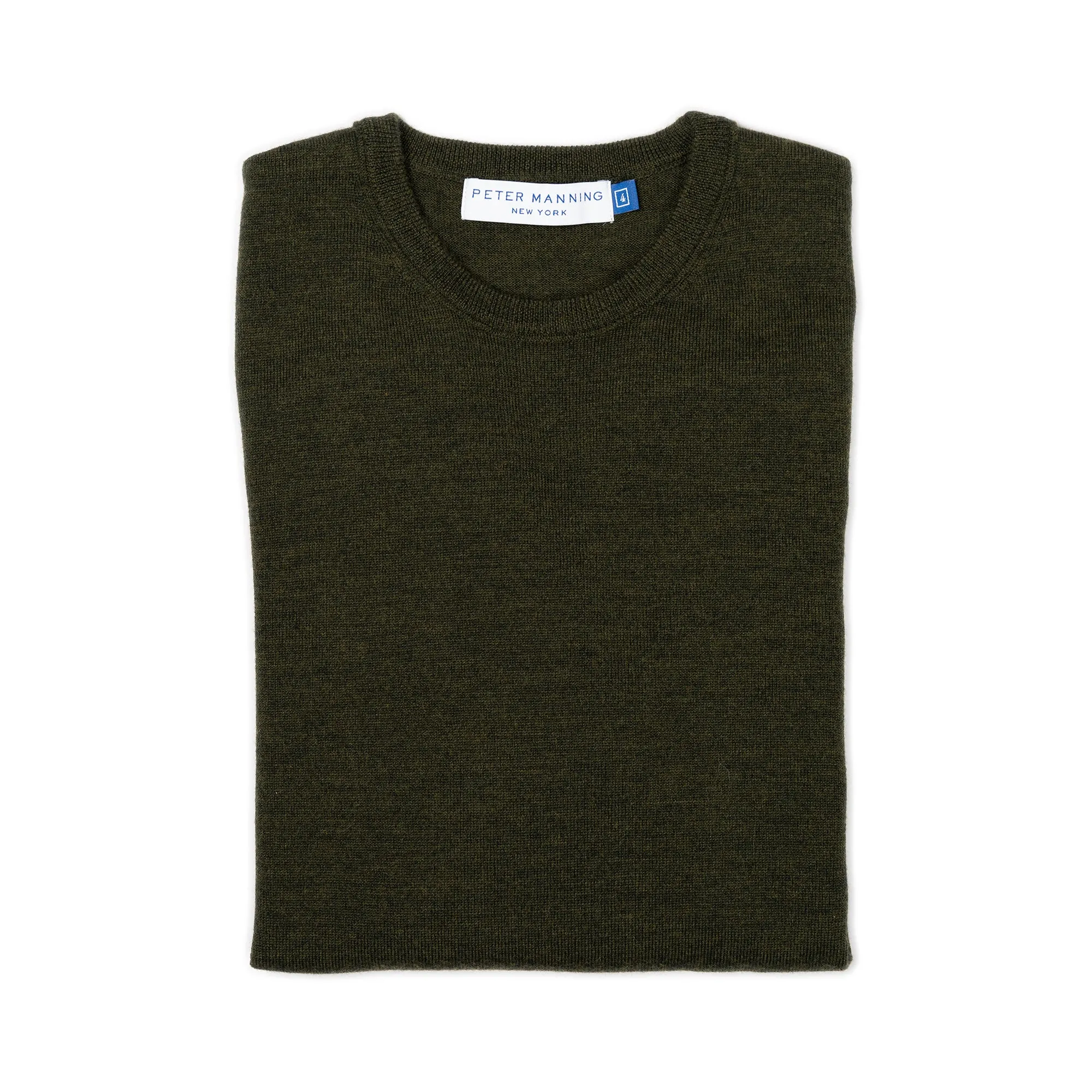 Merino Wool Sweaters Crew Neck - Olive