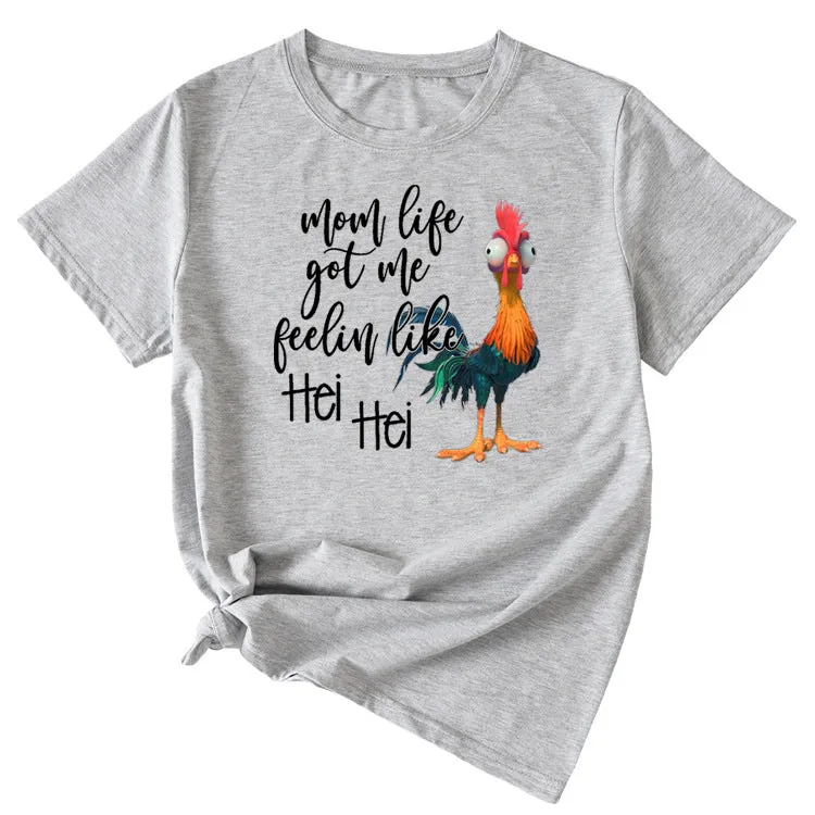 Mom Life got Me Fun Pattern Short Sleeve Top T-shirt