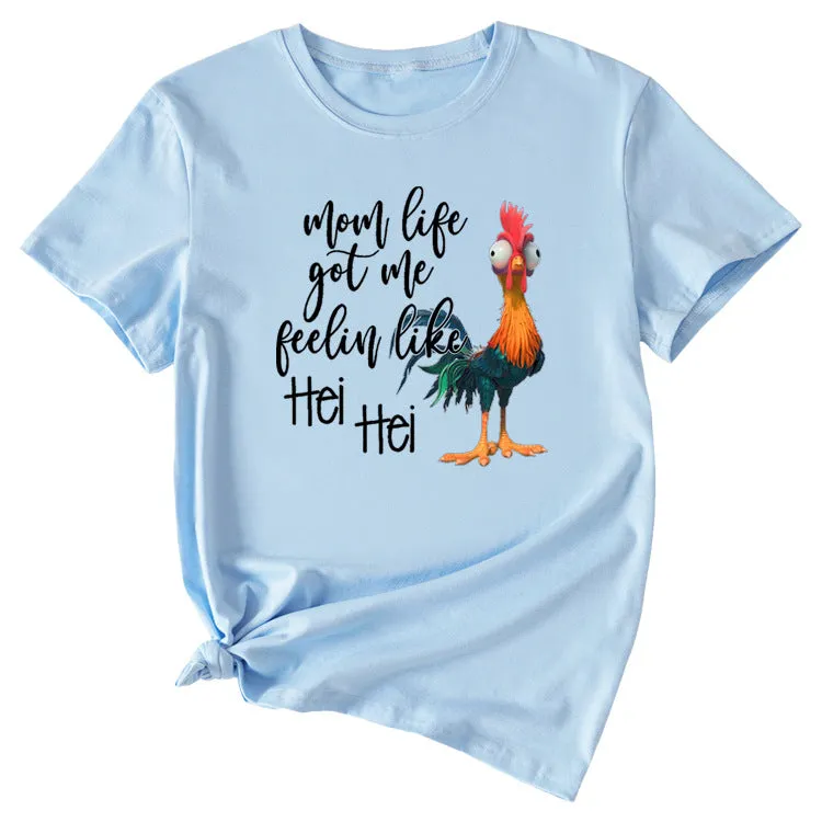 Mom Life got Me Fun Pattern Short Sleeve Top T-shirt