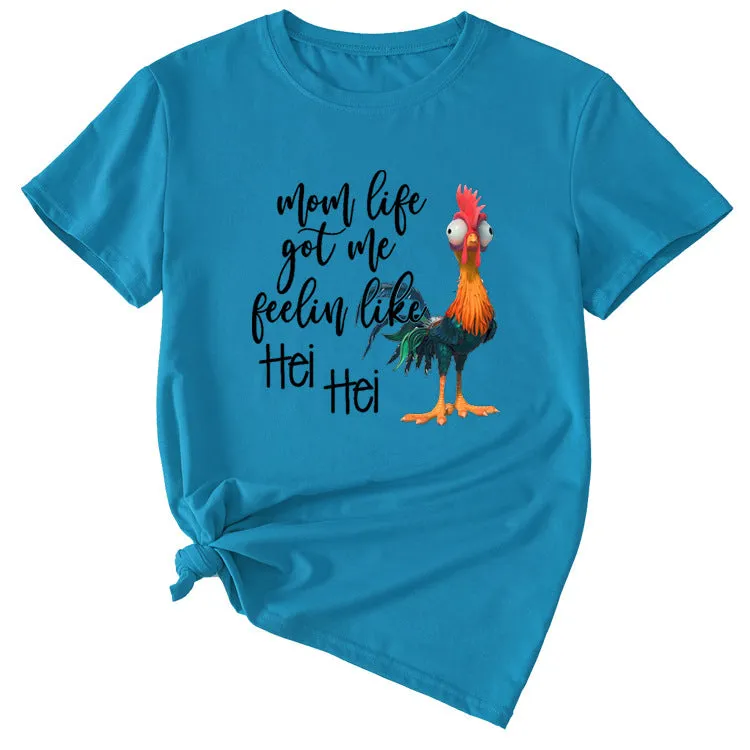 Mom Life got Me Fun Pattern Short Sleeve Top T-shirt