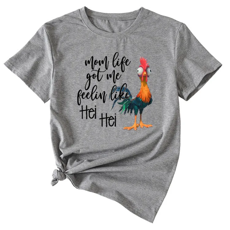 Mom Life got Me Fun Pattern Short Sleeve Top T-shirt