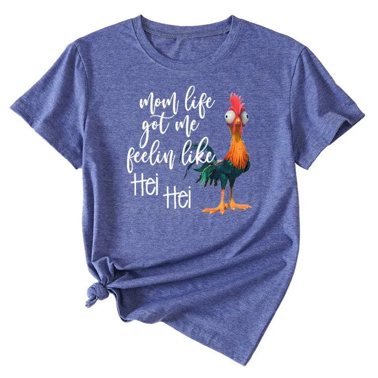 Mom Life got Me Fun Pattern Short Sleeve Top T-shirt