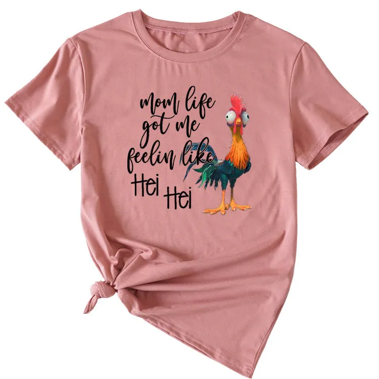 Mom Life got Me Fun Pattern Short Sleeve Top T-shirt