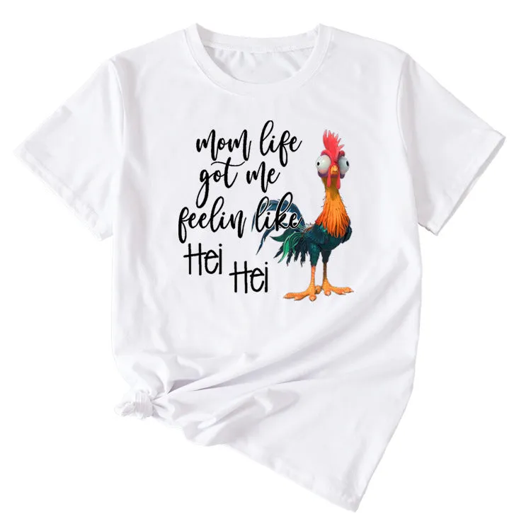 Mom Life got Me Fun Pattern Short Sleeve Top T-shirt