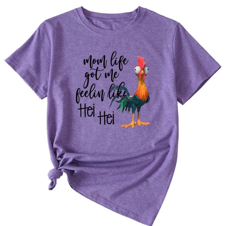 Mom Life got Me Fun Pattern Short Sleeve Top T-shirt