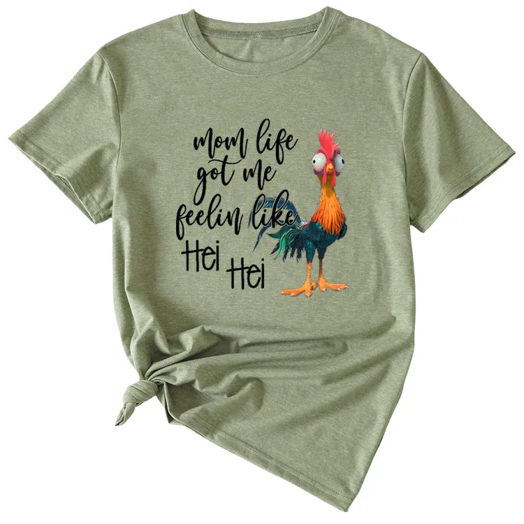 Mom Life got Me Fun Pattern Short Sleeve Top T-shirt