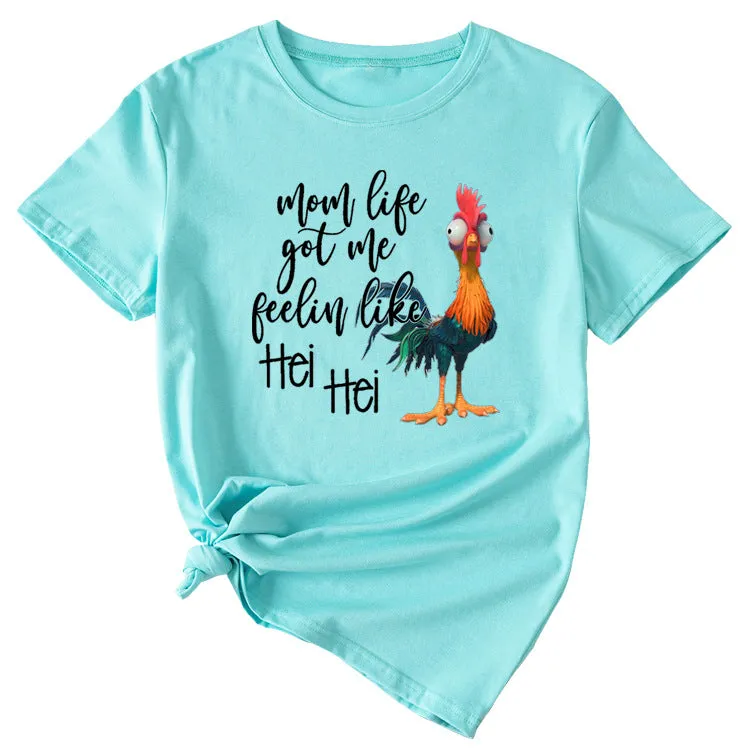 Mom Life got Me Fun Pattern Short Sleeve Top T-shirt