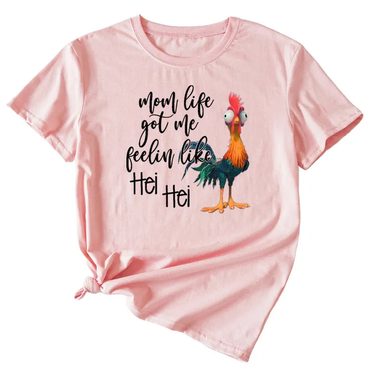 Mom Life got Me Fun Pattern Short Sleeve Top T-shirt