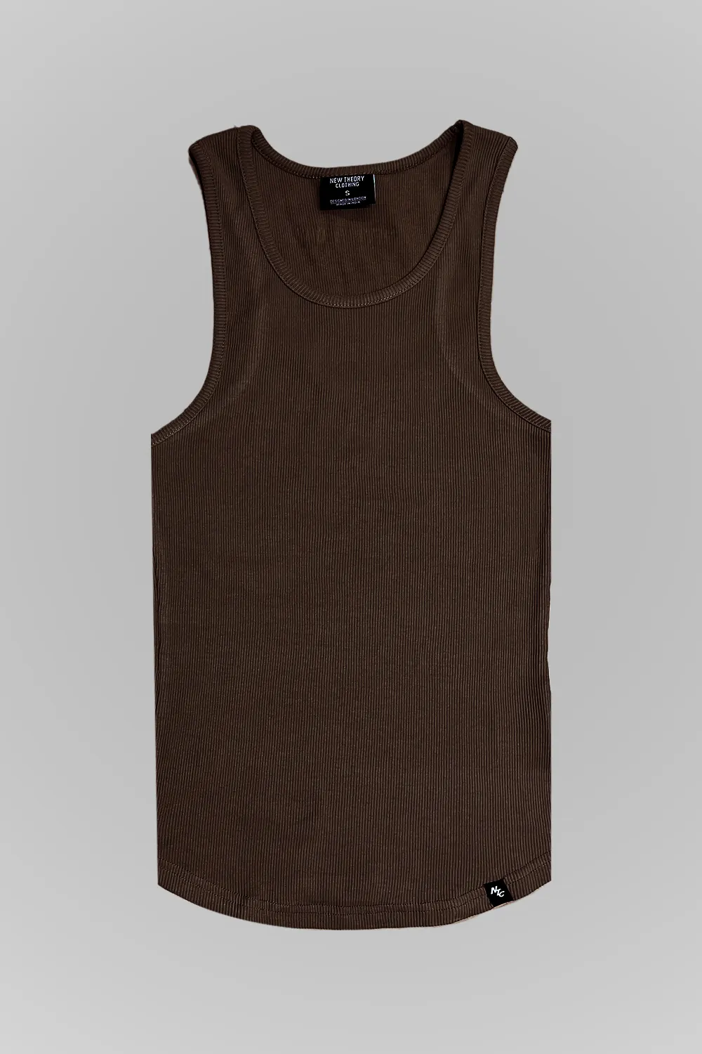 Muscle-Up Ribbed Tank - Brown